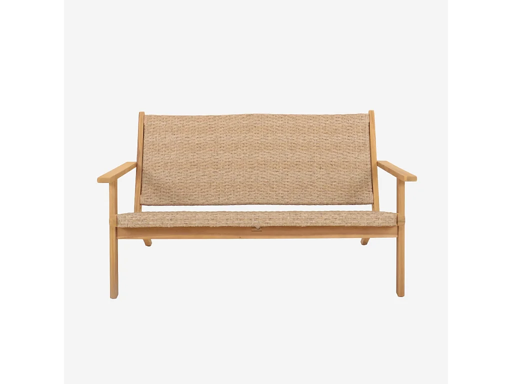 Panca da giardino in legno di acacia, 2 posti, teak