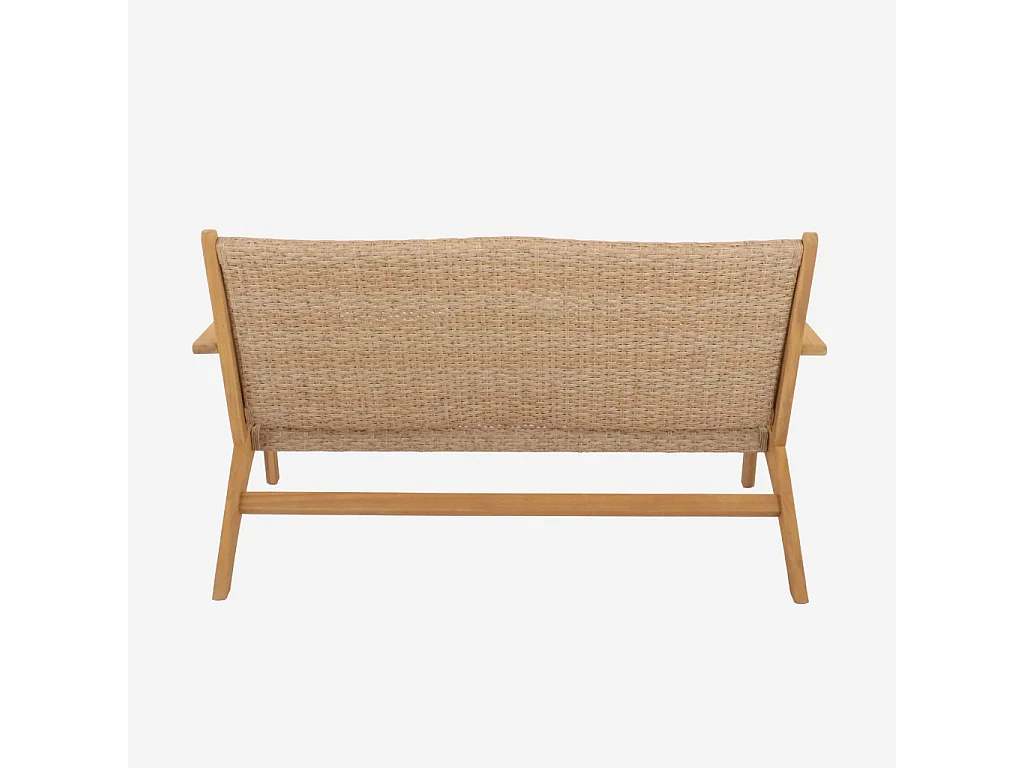 Panca da giardino in legno di acacia, 2 posti, teak
