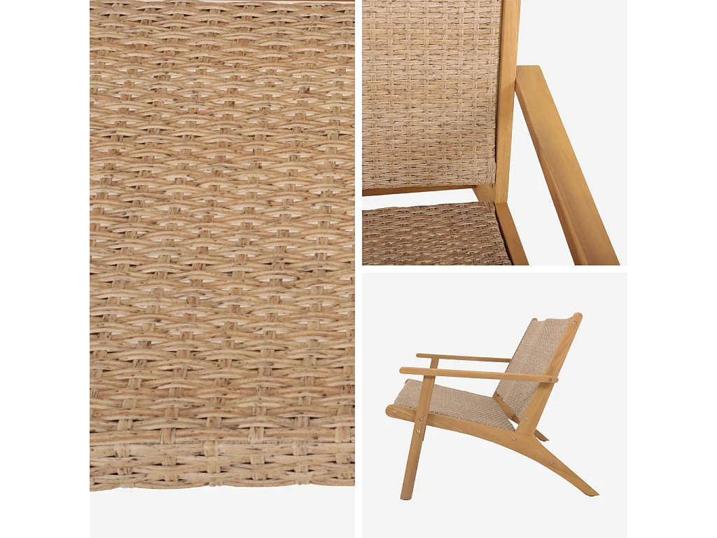 Panca da giardino in legno di acacia, 2 posti, teak