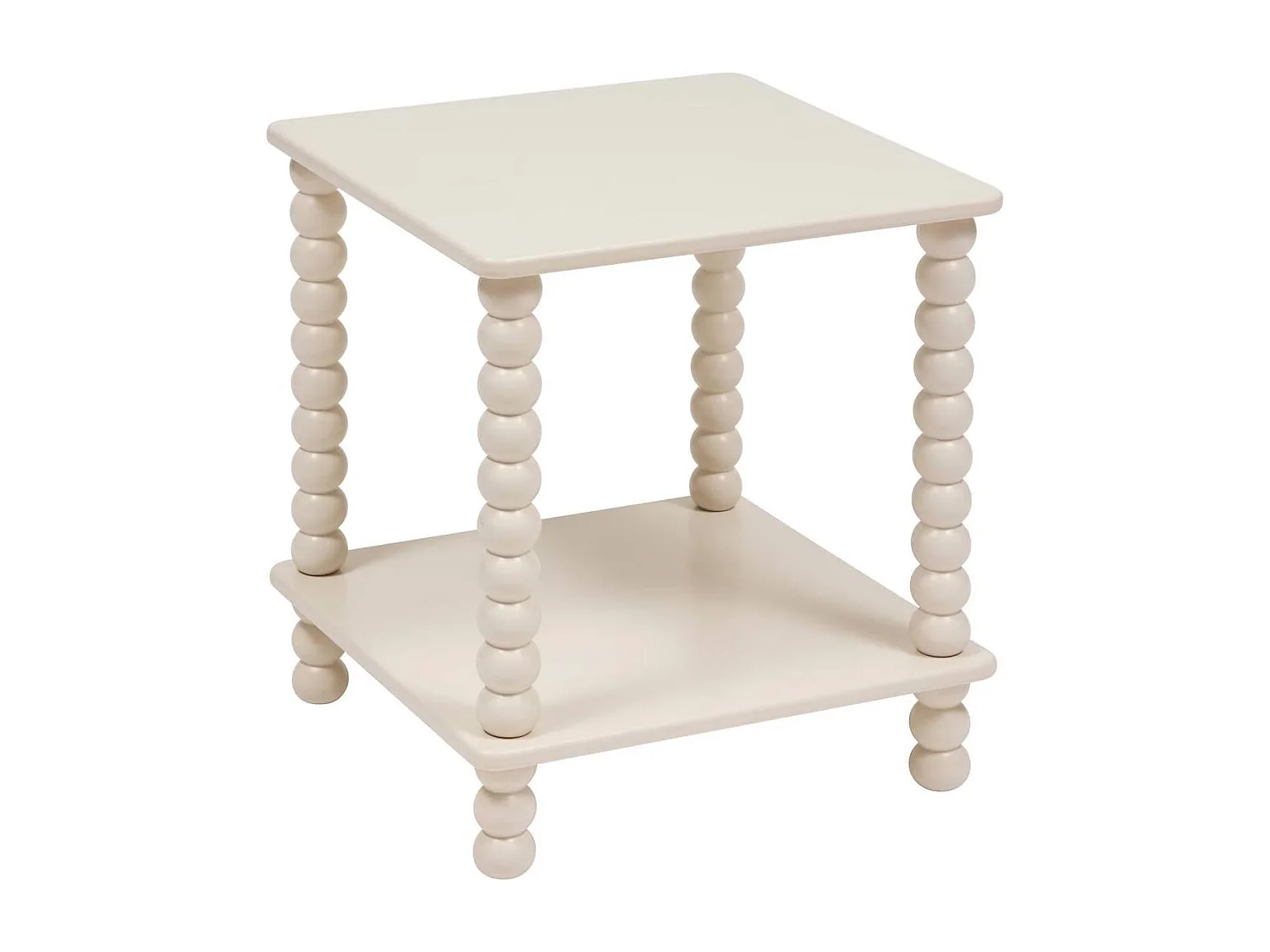 Table d'Appoint Avec Étagère "Chamlo" 45cm Ivoire