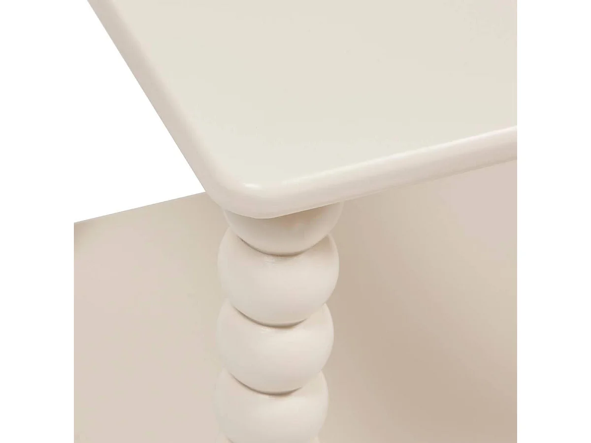 Table d'Appoint Avec Étagère "Chamlo" 45cm Ivoire