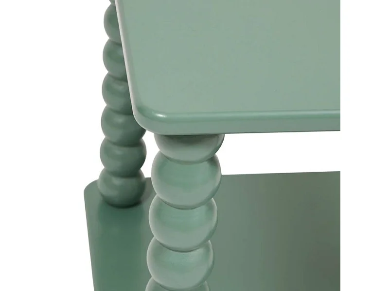 Table d'Appoint Avec Étagère "Chamlo" 45cm Vert Olive
