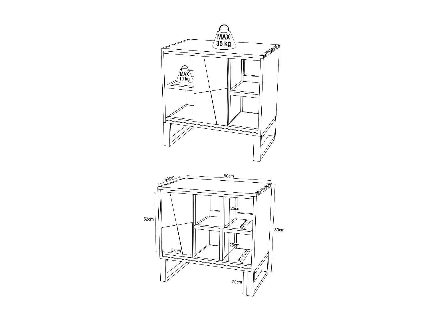 Meuble de salle de bain sur pieds en teck avec vasque à poser ronde en céramique - L80 cm - MATARAM