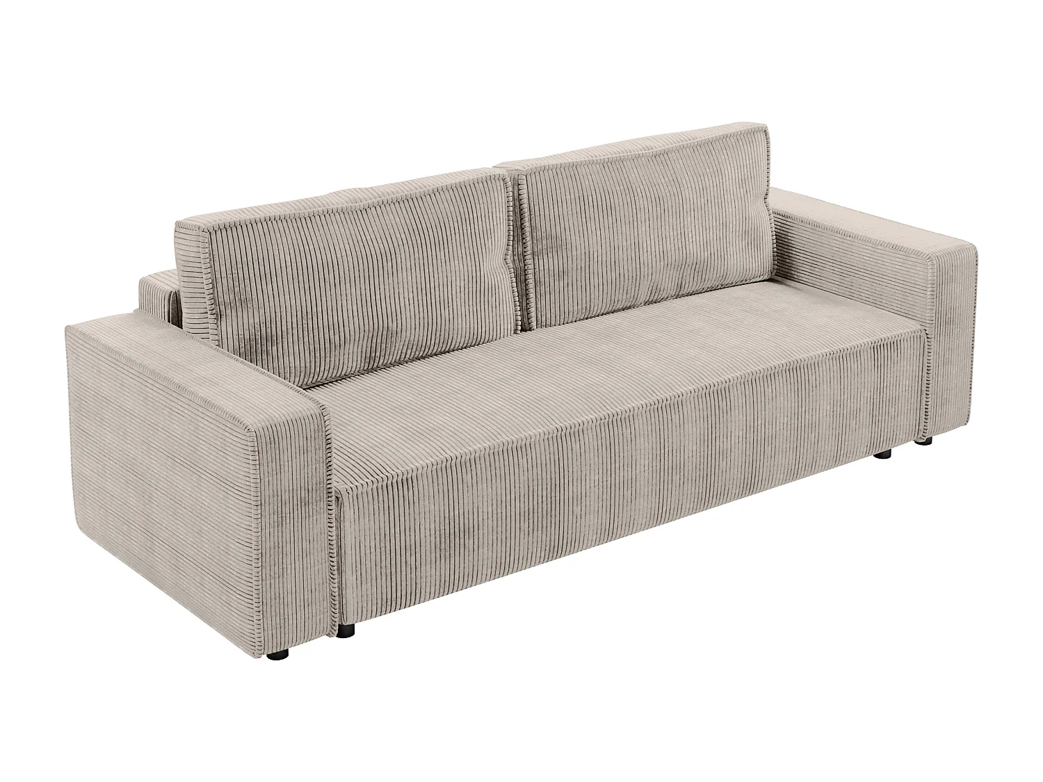 AX LIVING Canapé 3 places Aydin velours côtelé beige 238 cm convertible