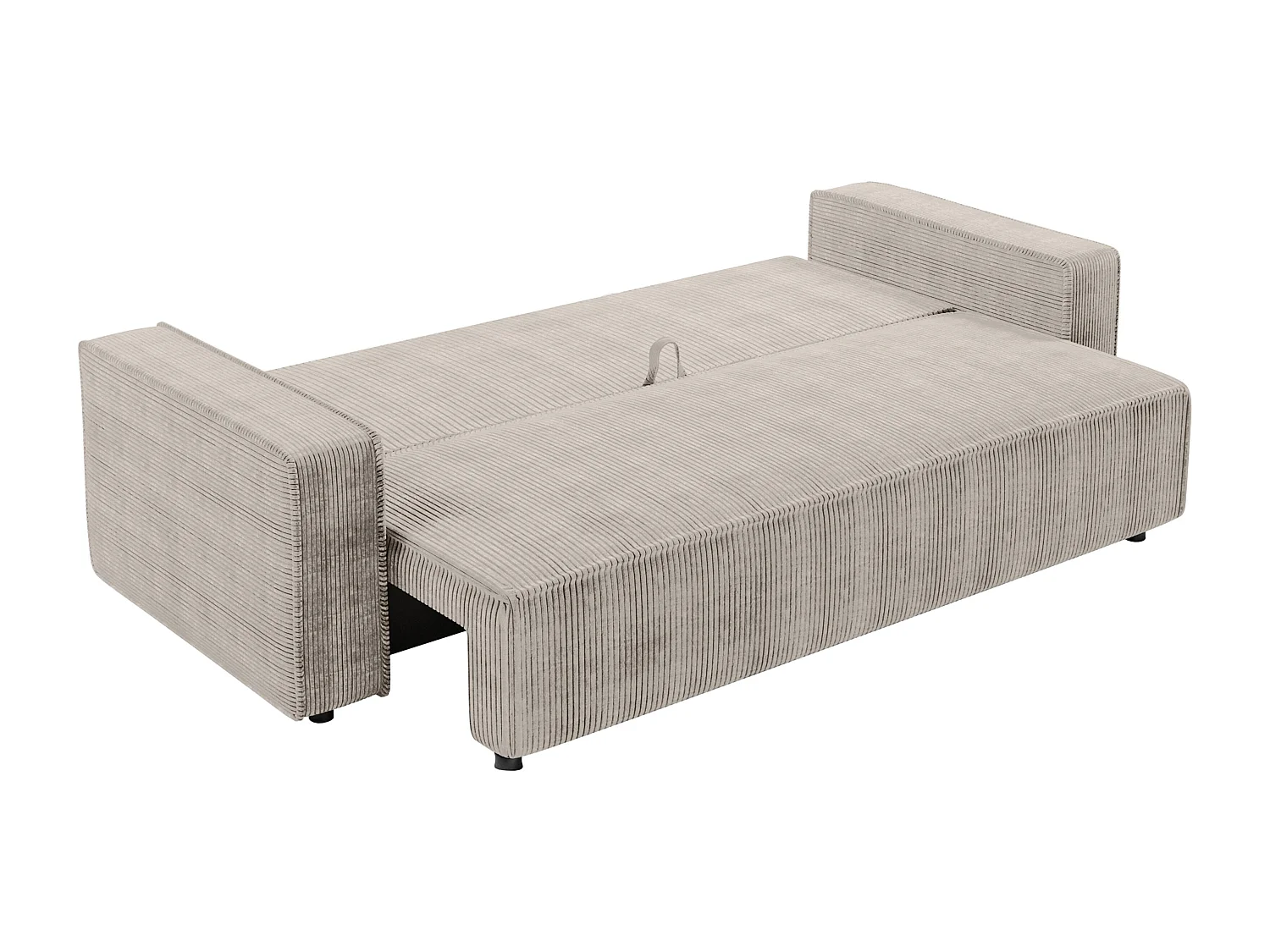 AX LIVING Canapé 3 places Aydin velours côtelé beige 238 cm convertible