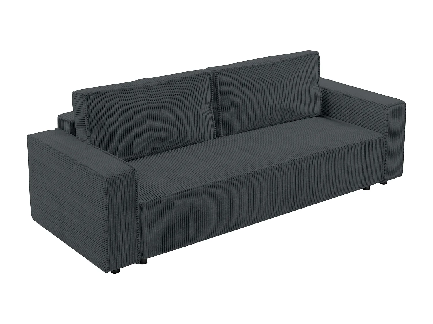 AX LIVING Canapé 3 places Aydin velours côtelé gris 238 cm convertible