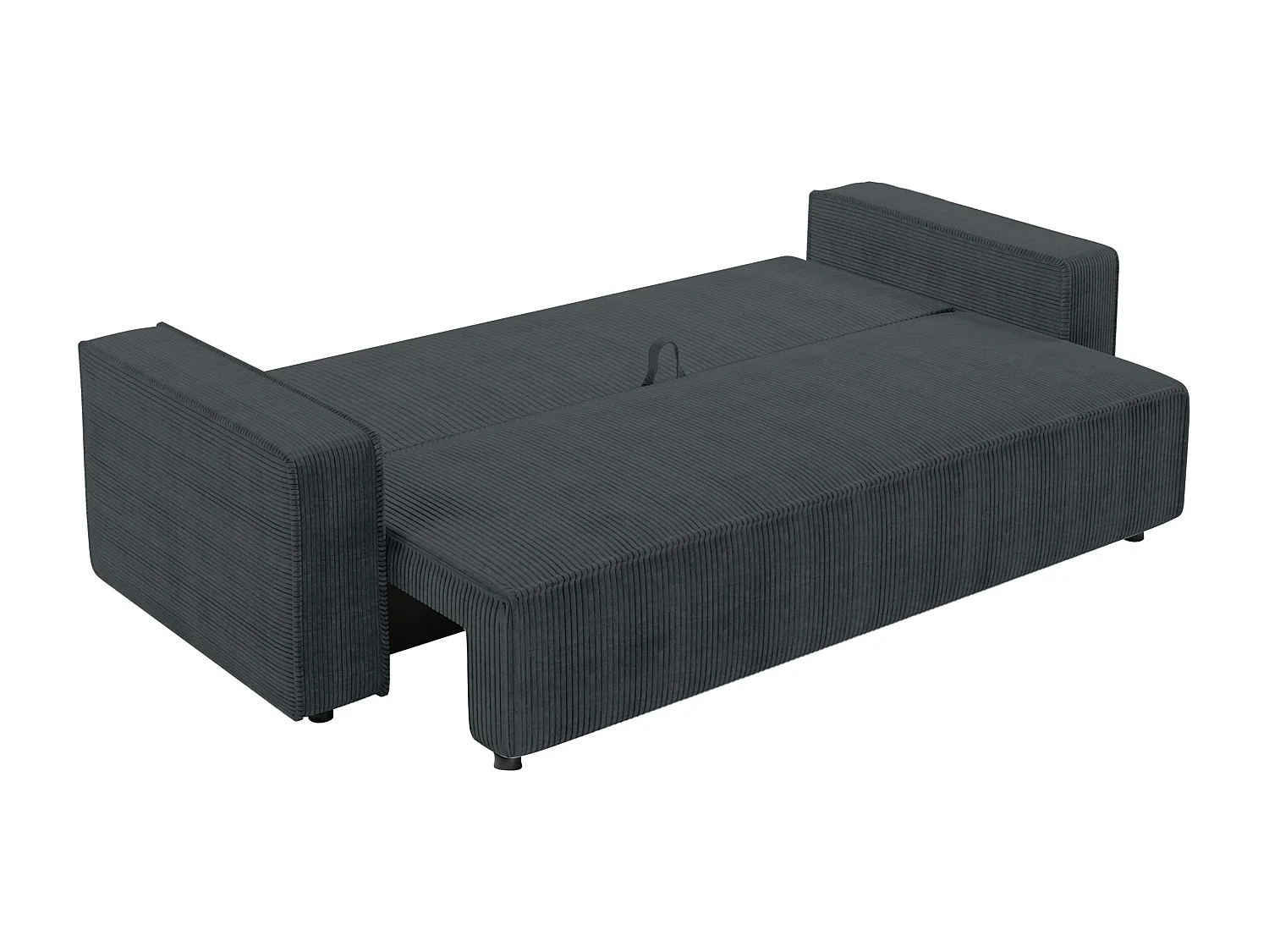 AX LIVING Canapé 3 places Aydin velours côtelé gris 238 cm convertible