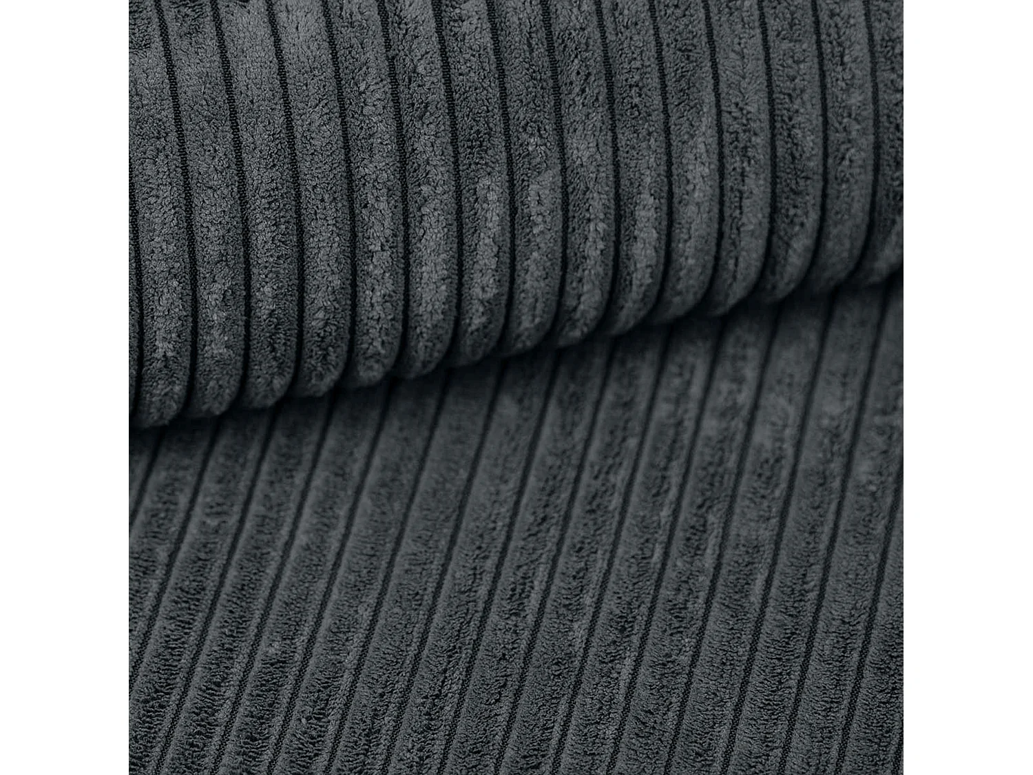 AX LIVING Canapé 3 places Aydin velours côtelé gris 238 cm convertible