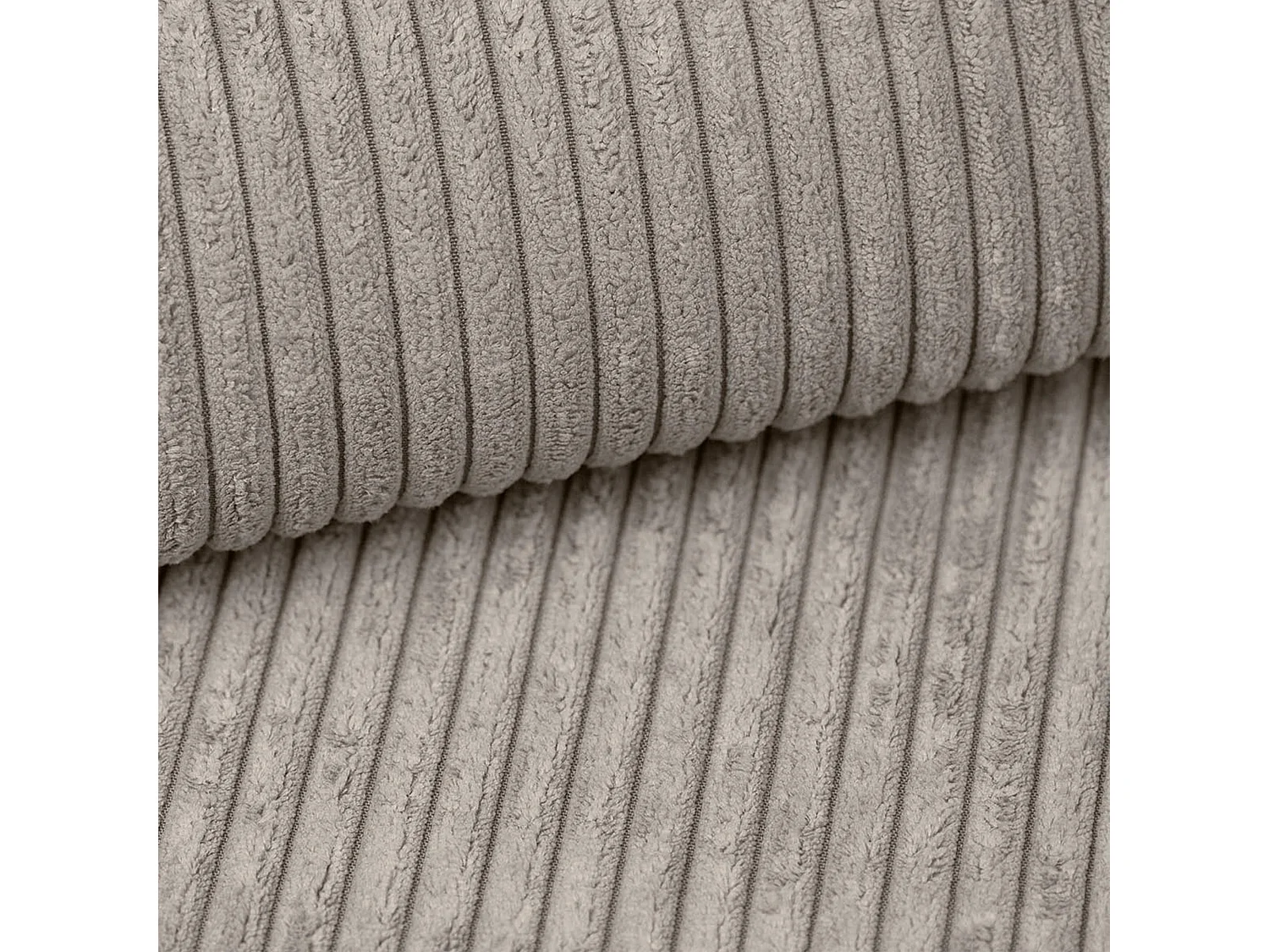 AX LIVING Canapé d’angle Aydin velours côtelé beige convertible