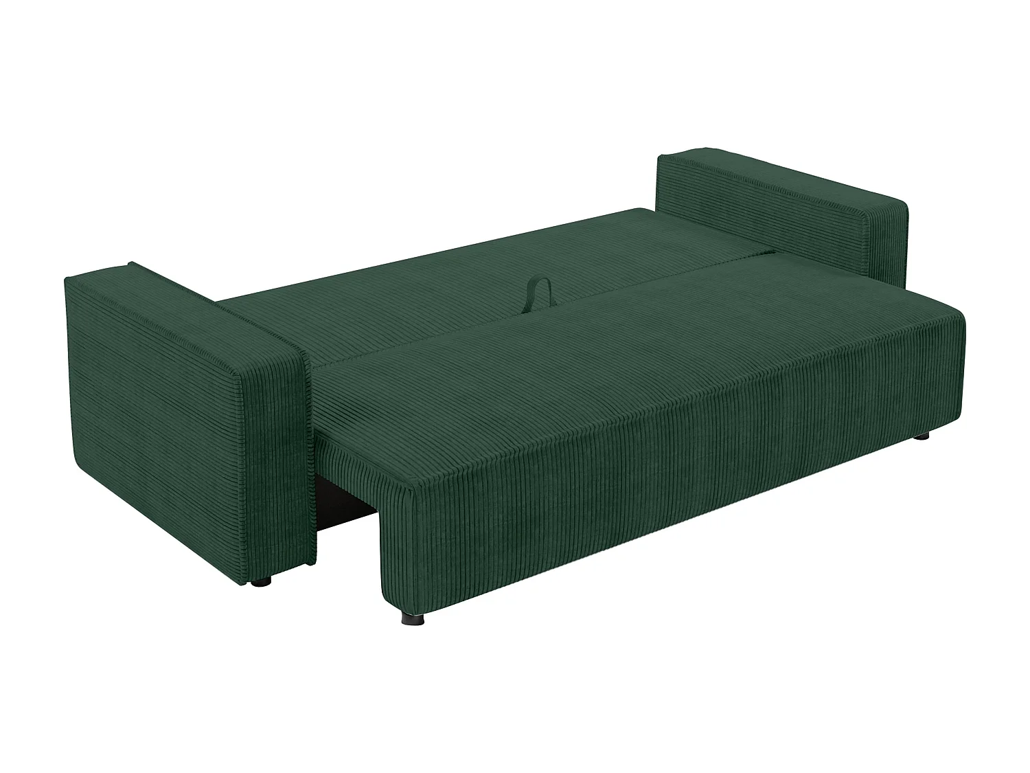 AX LIVING Canapé 3 places Aydin velours côtelé vert 238 cm convertible