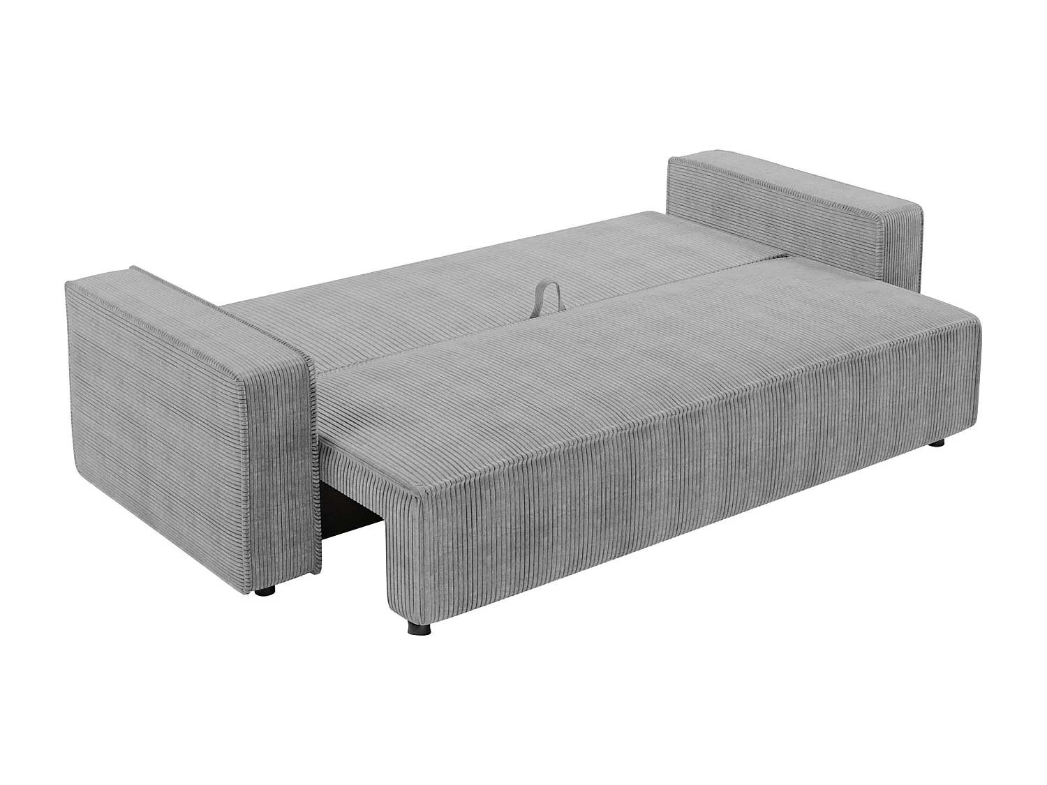 AX LIVING Canapé 3 places Aydin velours côtelé gris clair convertible