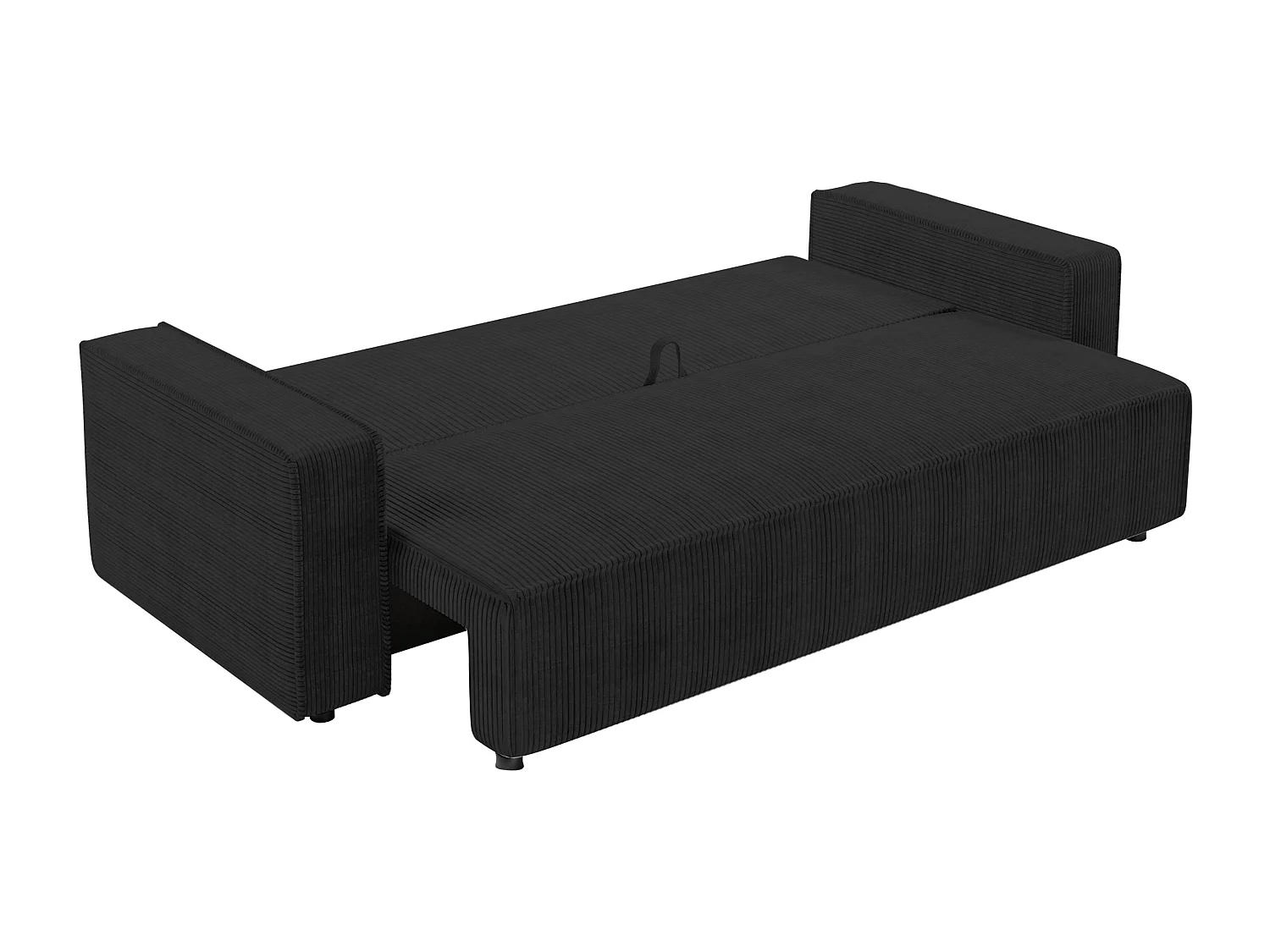 AX LIVING Canapé 3 places Aydin velours côtelé gris foncé convertible