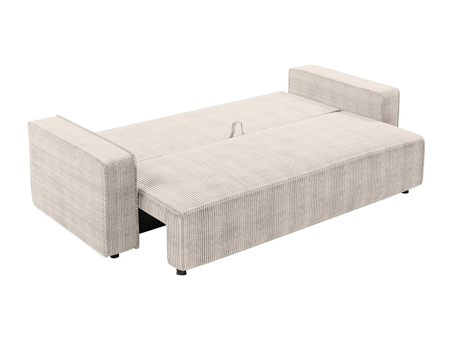 AX LIVING Canapé 3 places Aydin velours côtelé crème 238 cm convertible