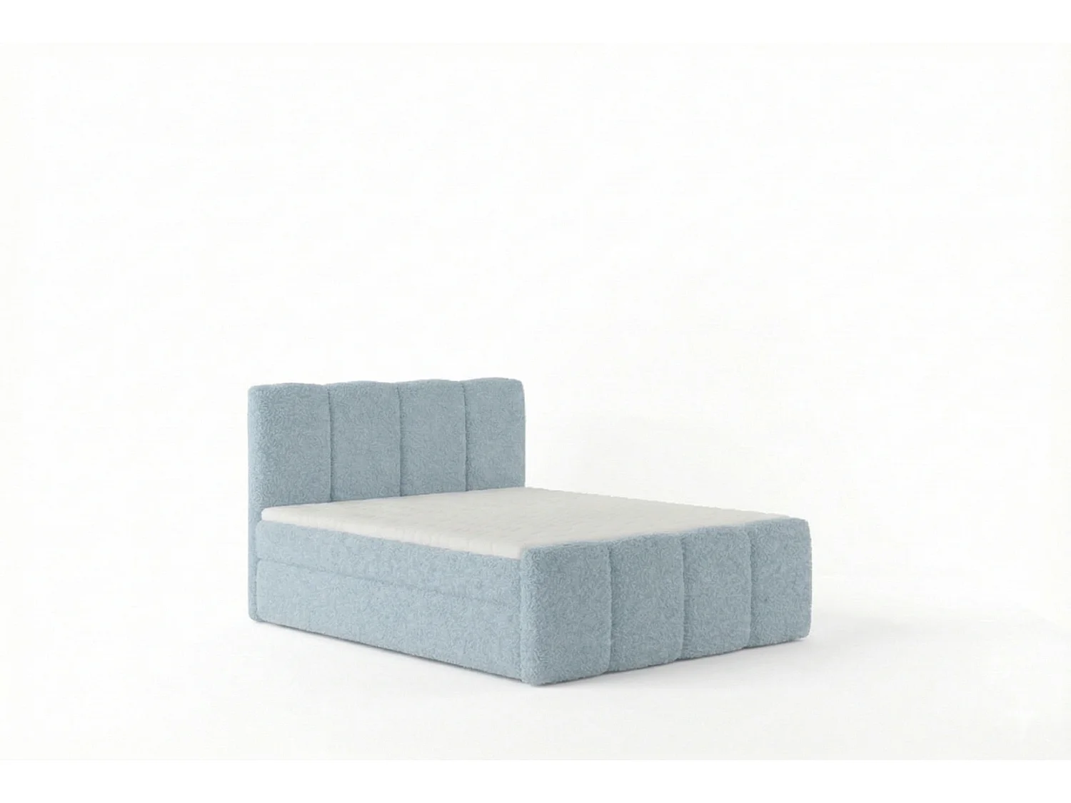 Élégant lit rembourré KORA 140x200 cm en tissu CENTAUR 9 bleu clair