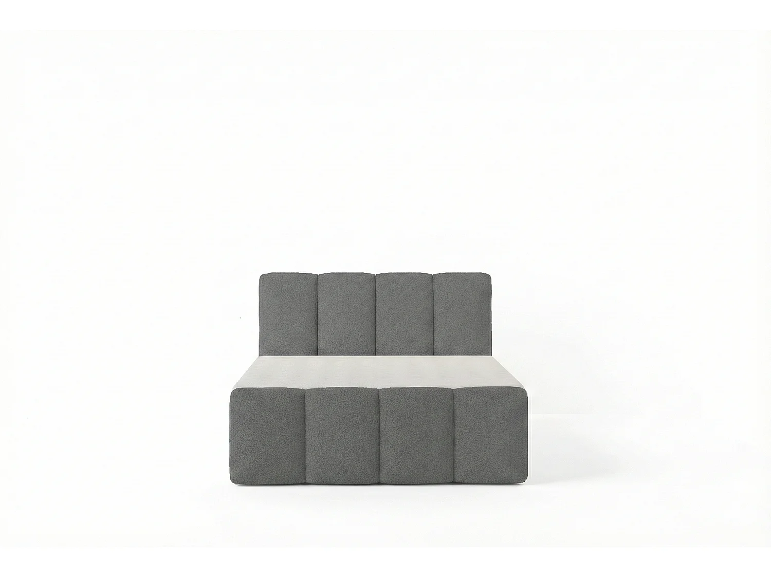 Élégant lit tapissé KORA 120x200 cm en tissu CENTAUR 15 gris