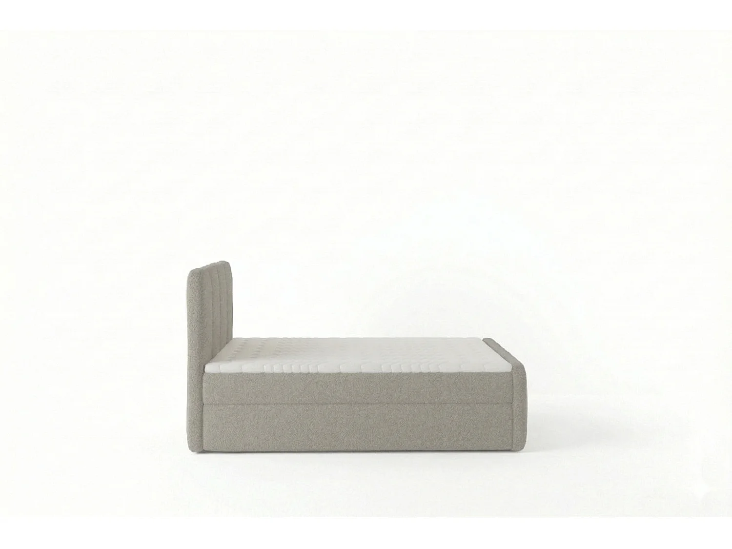 Élégant lit capitonné KORA 200x200 cm en tissu CENTAUR 3 gris clair.