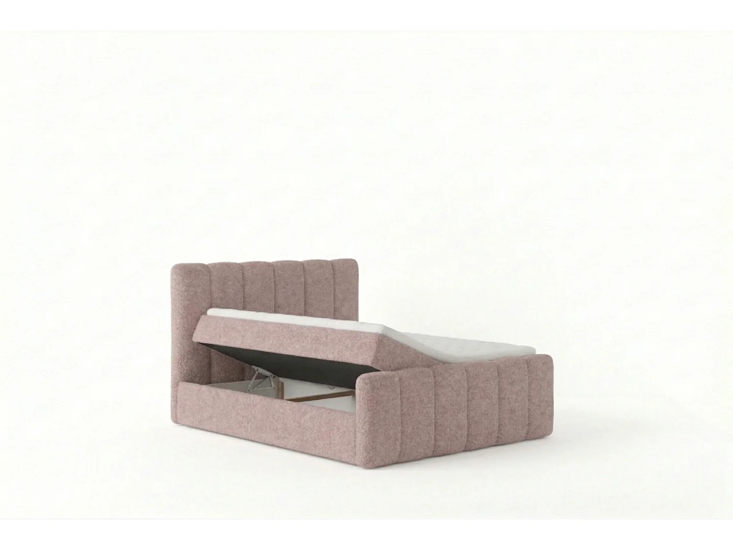 Élégant lit capitonné KORA 180x200 cm en tissu CENTAUR 5 rose