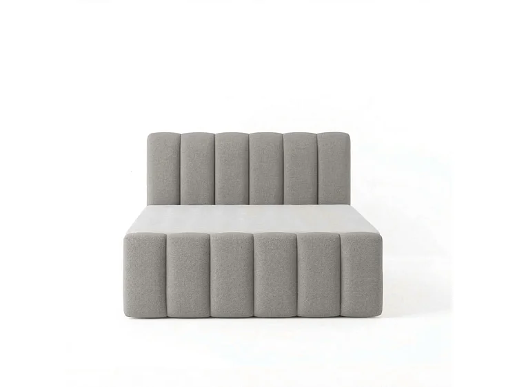 Élégant lit tapissé KORA 180x200 cm en tissu CENTAUR 3 gris clair