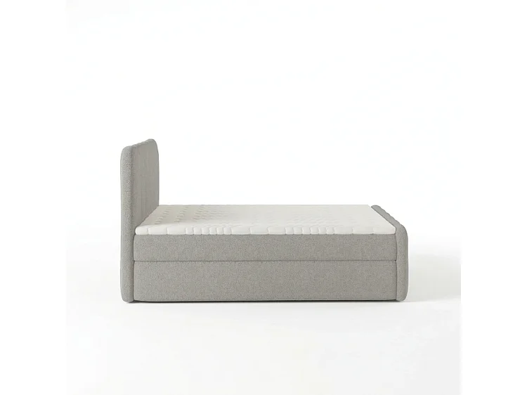 Élégant lit tapissé KORA 180x200 cm en tissu CENTAUR 3 gris clair