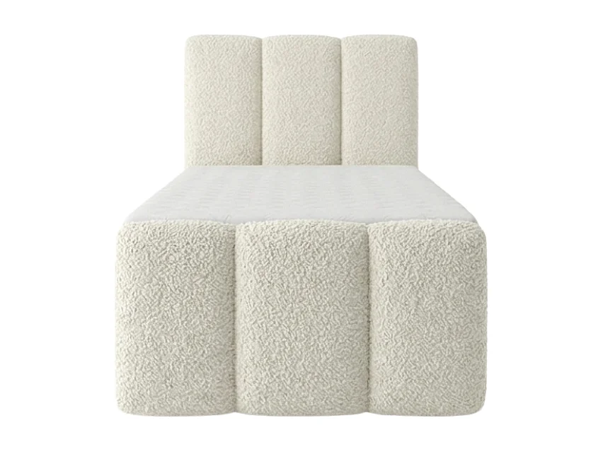 Lit tapissé élégant KORA 90x200 cm en tissu CENTAUR 1 blanc cassé