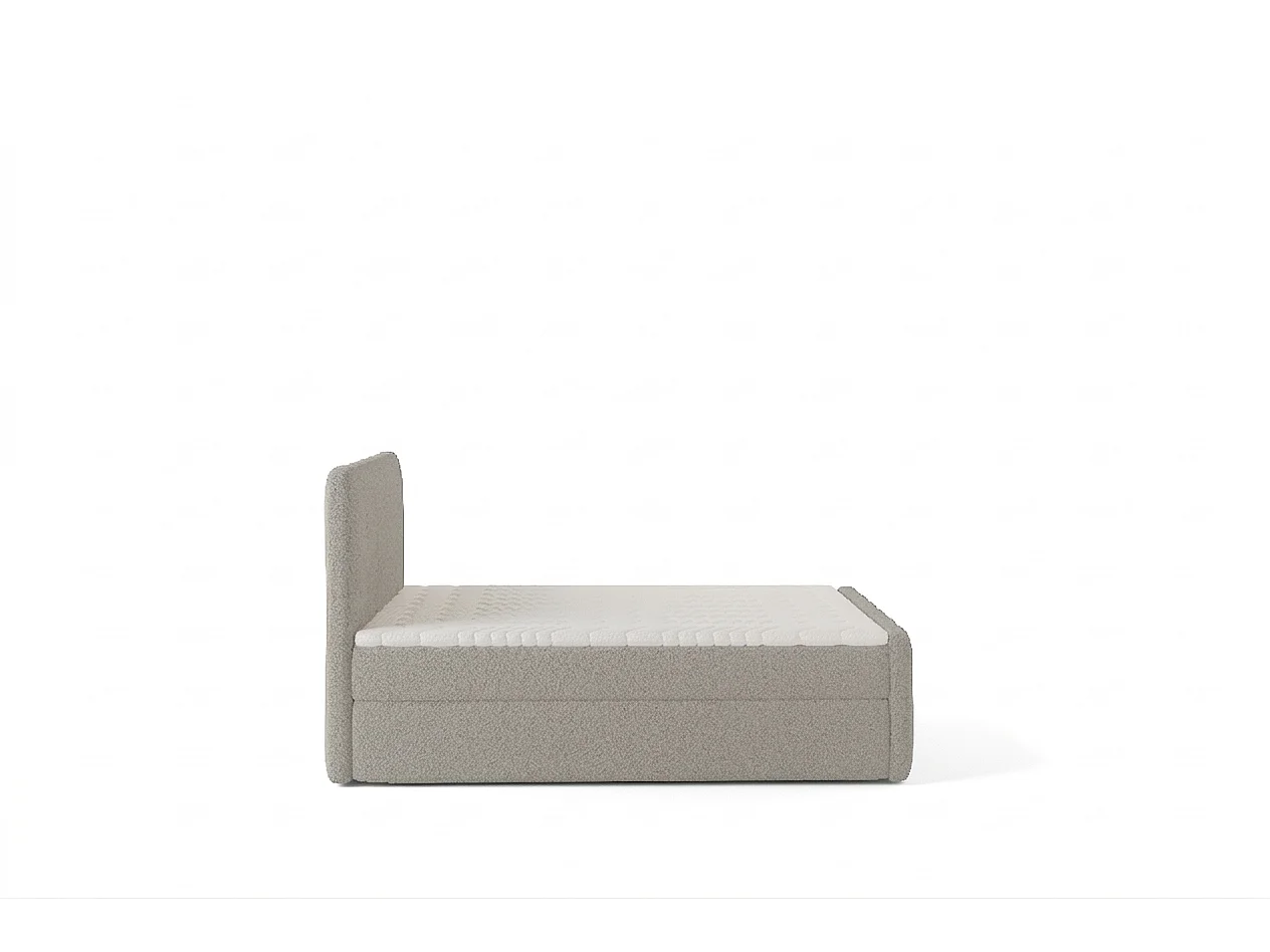 Élégant lit rembourré KORA 140x200 cm en tissu CENTAUR 3 gris clair