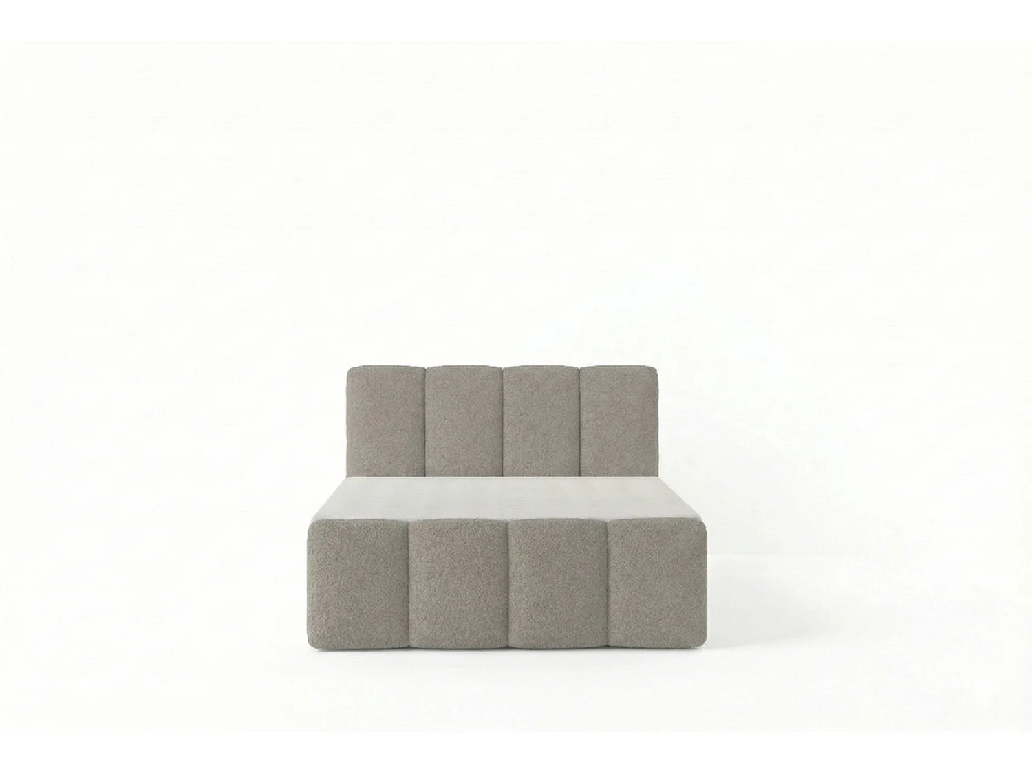 Élégant lit tapissé KORA 120x200 cm en tissu CENTAUR 3 gris clair