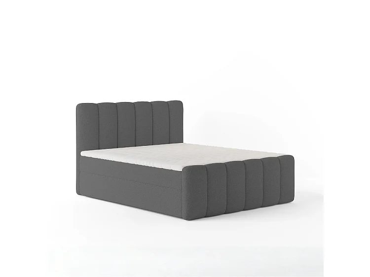 Élégant lit tapissé KORA 180x200 cm en tissu CENTAUR 15 gris