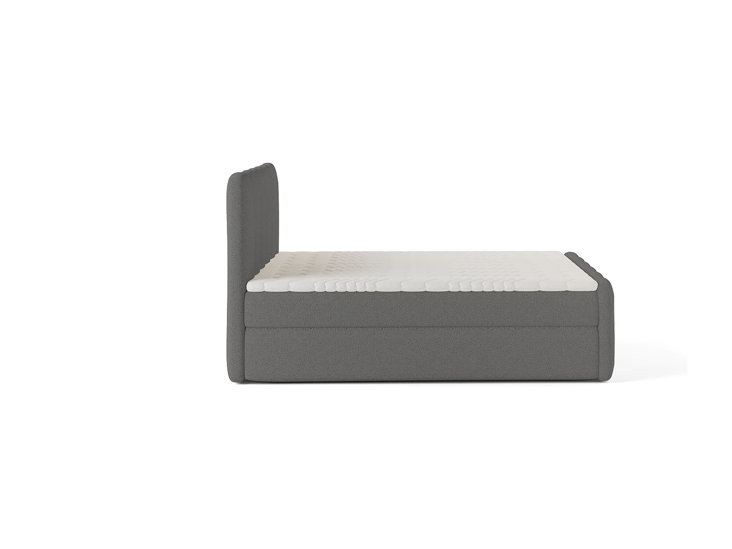 Élégant lit tapissé KORA 160x200 cm en tissu CENTAUR 15 gris