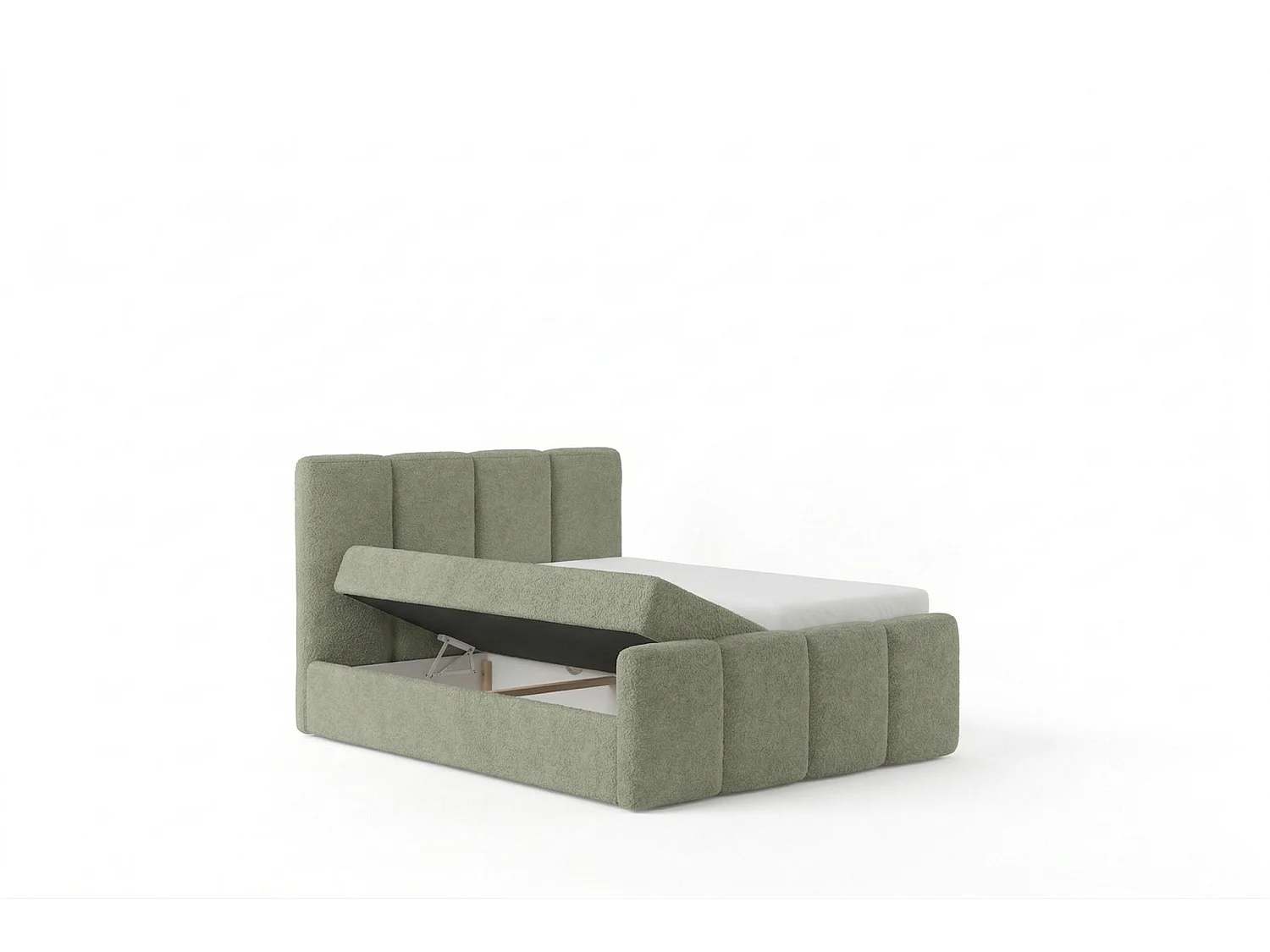 Élégant lit tapissé KORA 120x200 cm en tissu CENTAUR 13 vert