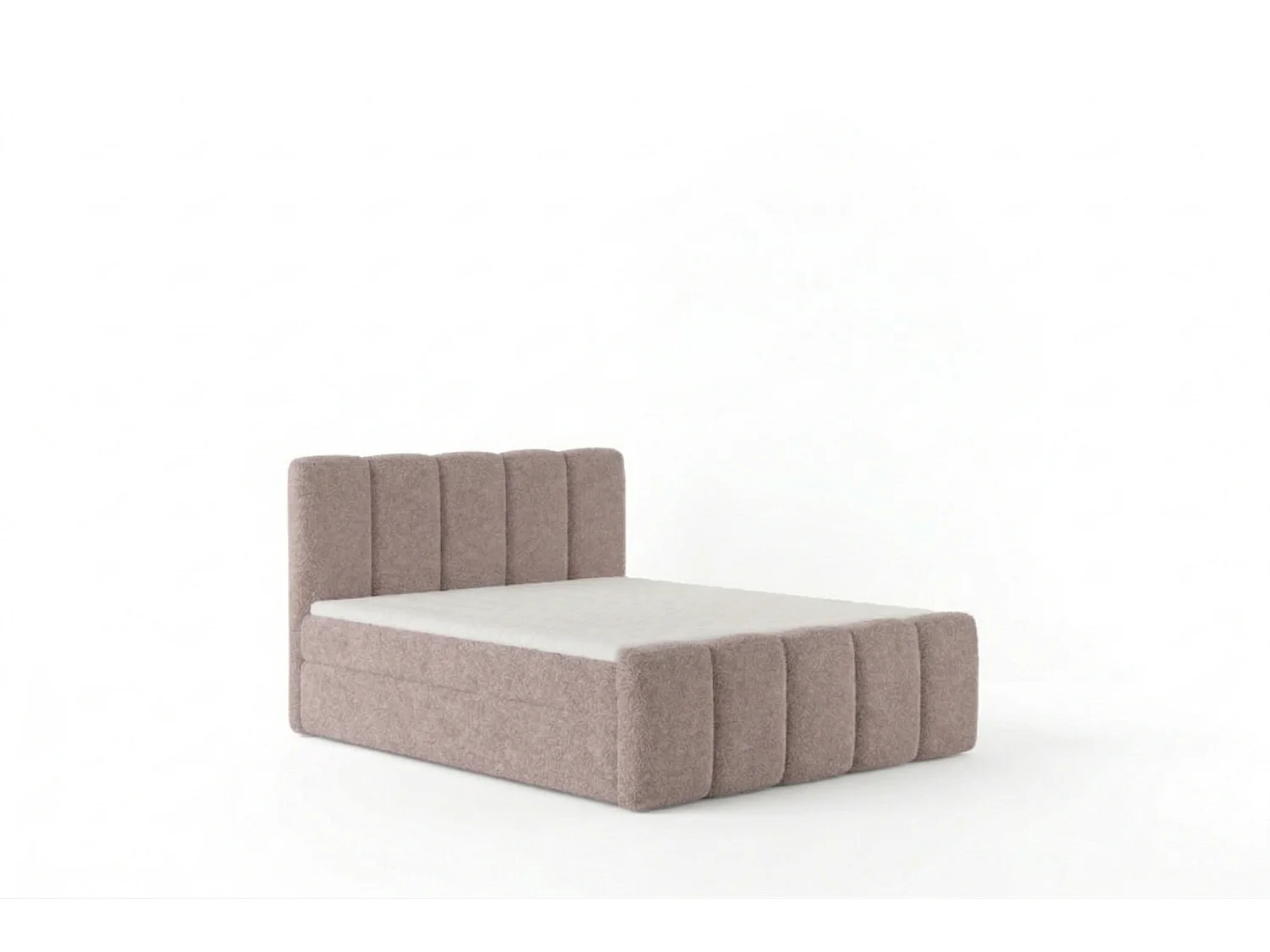 Élégant lit tapissé KORA 200x200 cm en tissu CENTAUR 5 rose