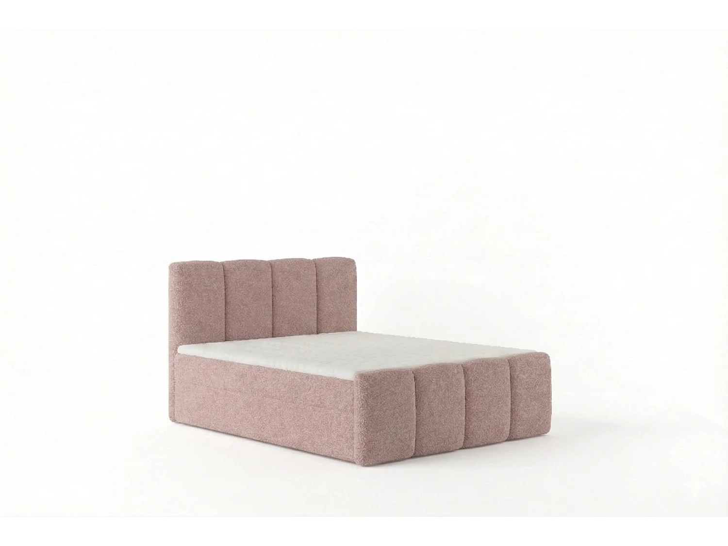 Élégant lit capitonné KORA 160x200 cm en tissu CENTAUR 5 rose