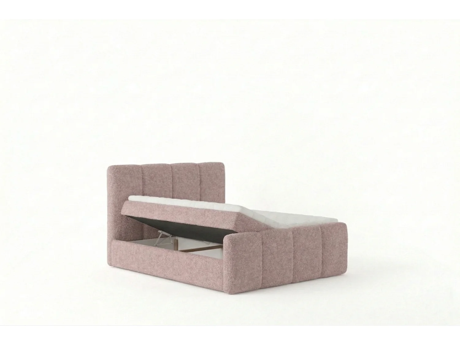 Élégant lit capitonné KORA 160x200 cm en tissu CENTAUR 5 rose