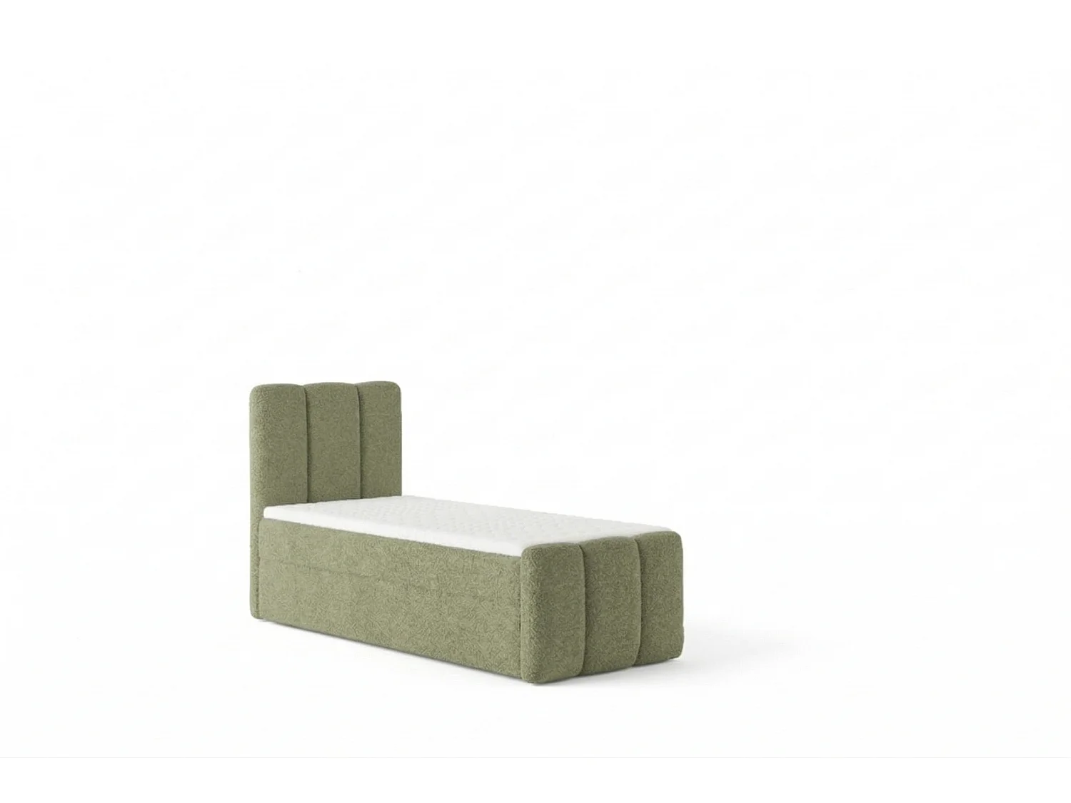 Élégant lit tapissé KORA 90x200 cm en tissu CENTAUR 13 vert