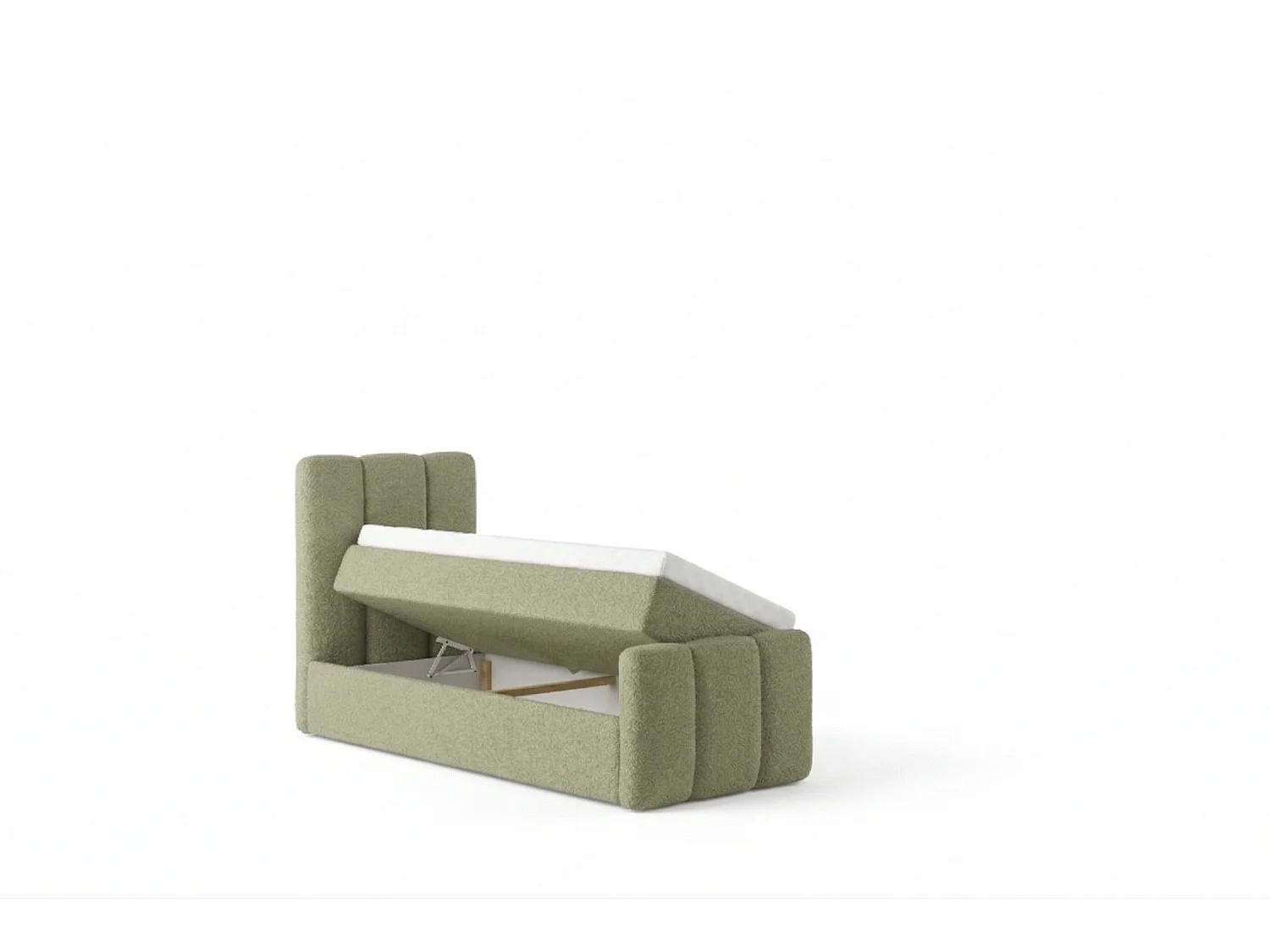 Élégant lit tapissé KORA 90x200 cm en tissu CENTAUR 13 vert