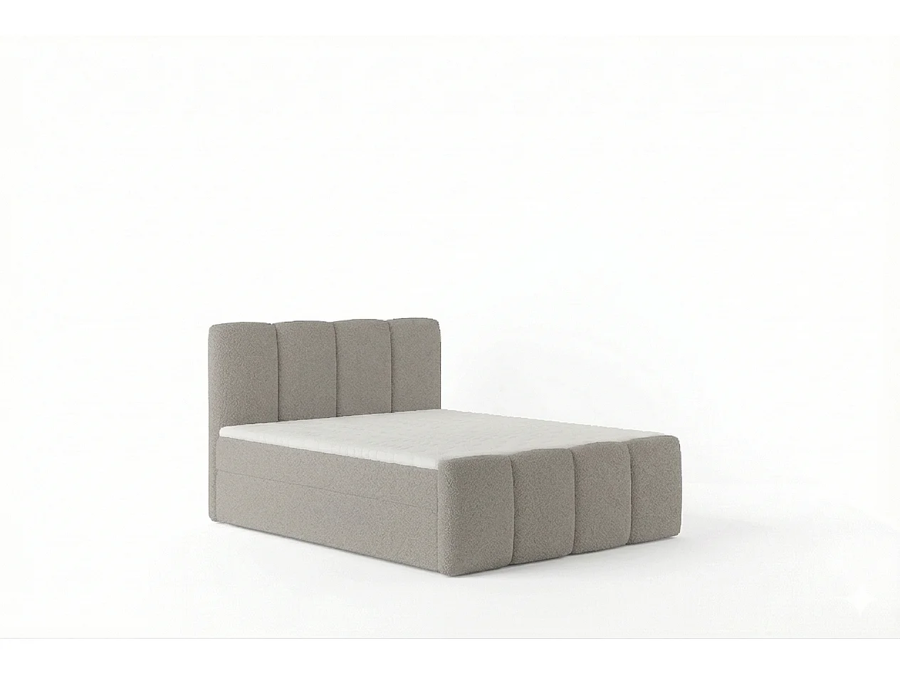 Lit capitonné élégant KORA 160x200 cm en tissu CENTAUR 3 gris clair