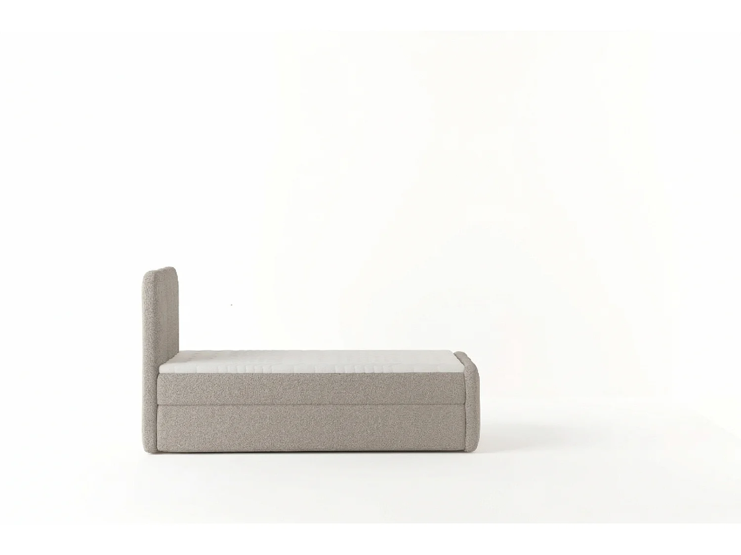 Élégant lit capitonné KORA 90x200 cm en tissu CENTAUR 3 gris clair