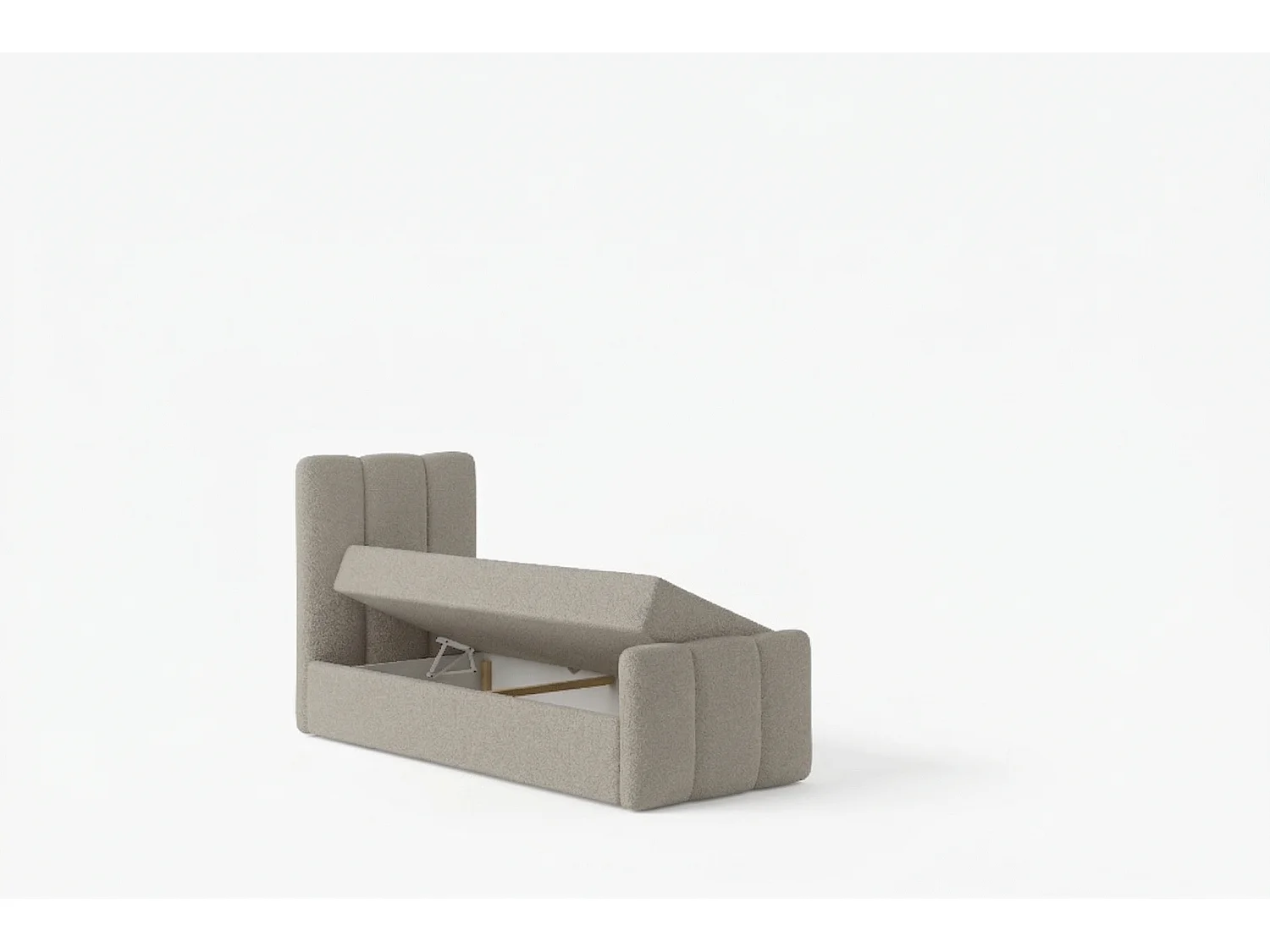 Élégant lit capitonné KORA 90x200 cm en tissu CENTAUR 3 gris clair