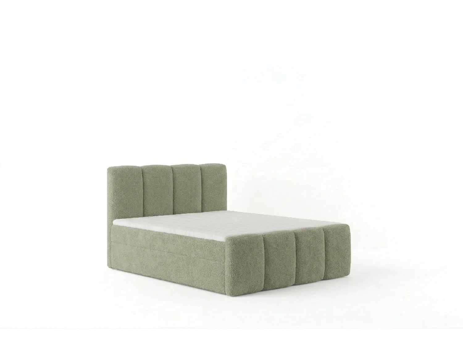 Élégant lit tapissé KORA 160x200 cm en tissu CENTAUR 13 vert