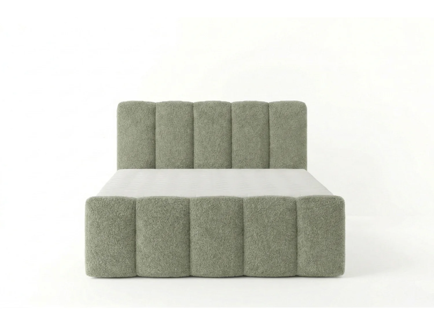 Élégant lit tapissé KORA 200x200 cm en tissu CENTAUR 13 vert