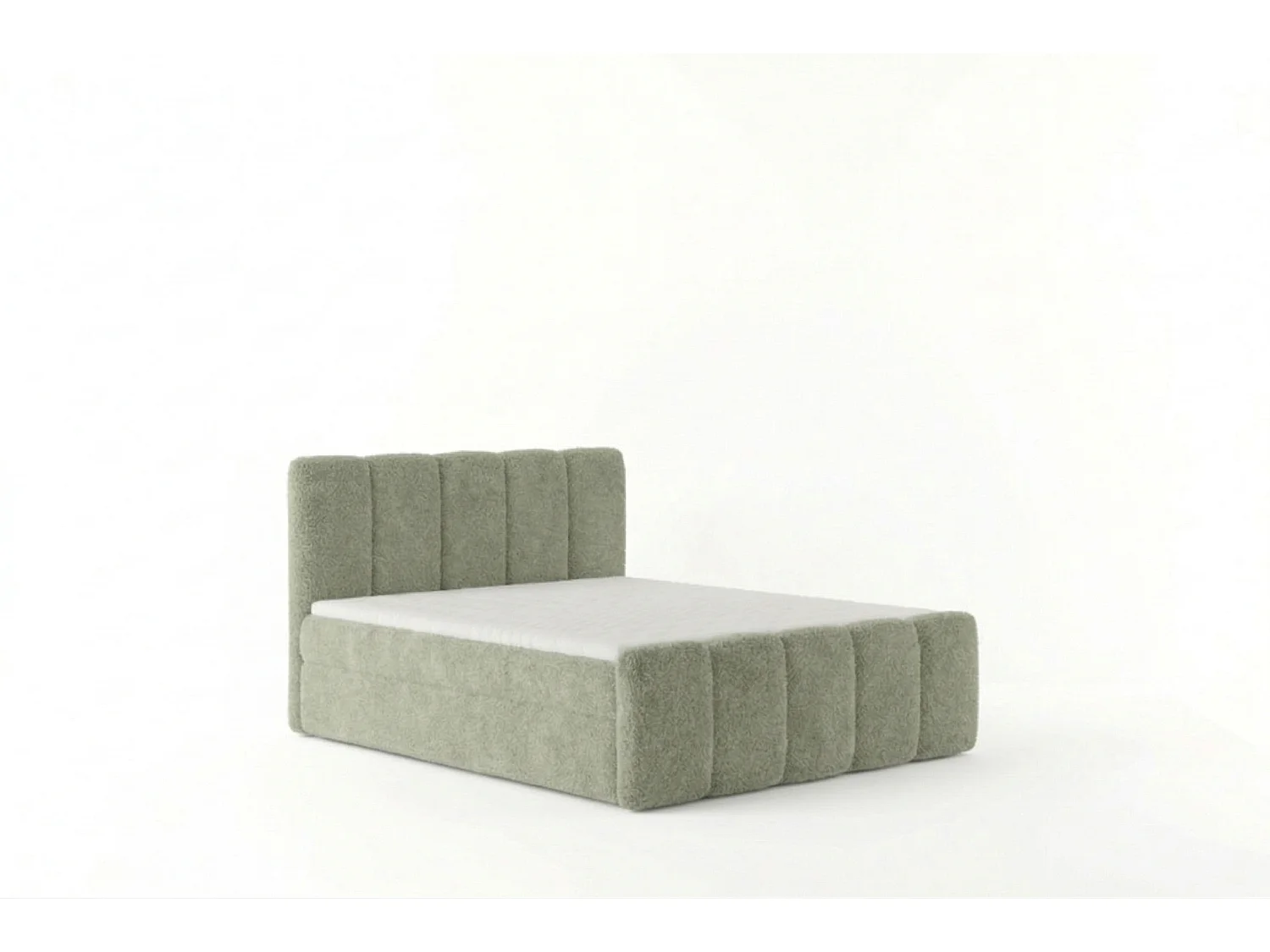 Élégant lit tapissé KORA 200x200 cm en tissu CENTAUR 13 vert