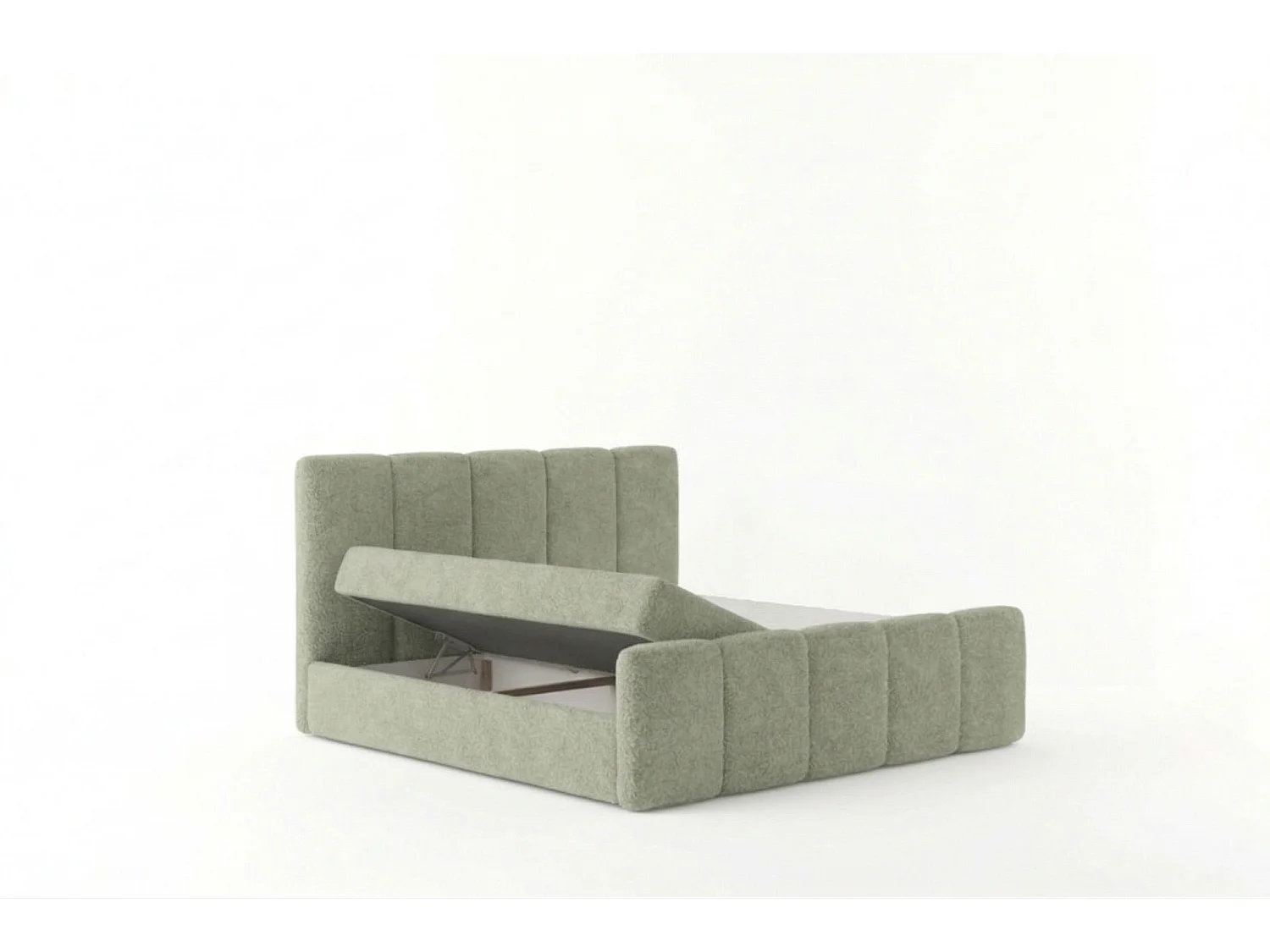 Élégant lit tapissé KORA 200x200 cm en tissu CENTAUR 13 vert