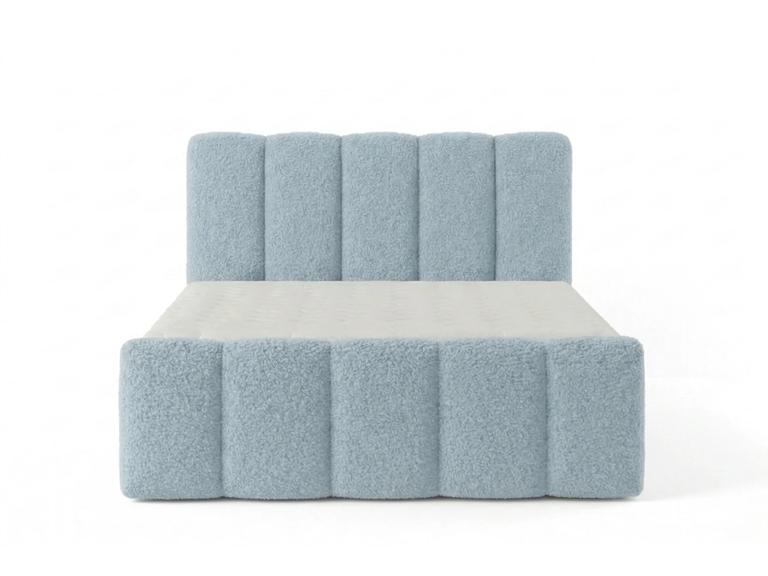 Lit capitonné élégant KORA 200x200 cm en tissu CENTAUR 9 bleu clair