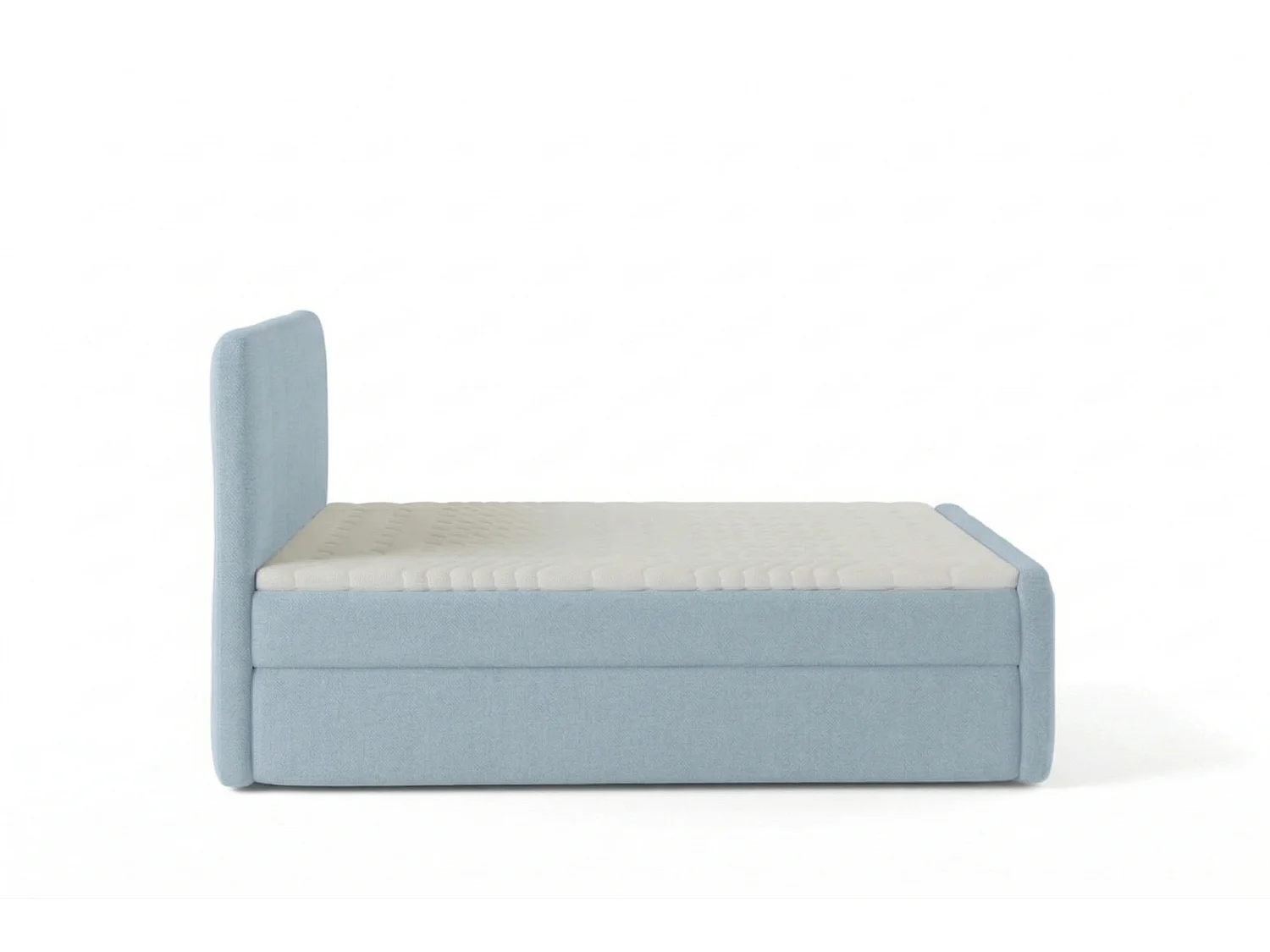 Lit capitonné élégant KORA 200x200 cm en tissu CENTAUR 9 bleu clair