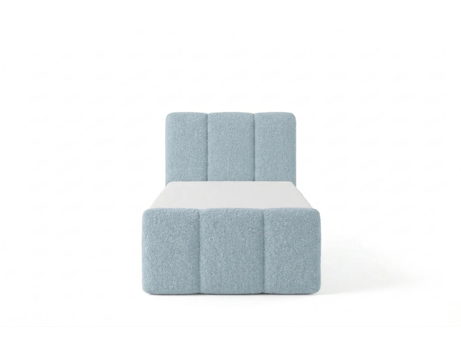 Élégant lit tapissé KORA 90x200 cm en tissu CENTAUR 9 bleu clair