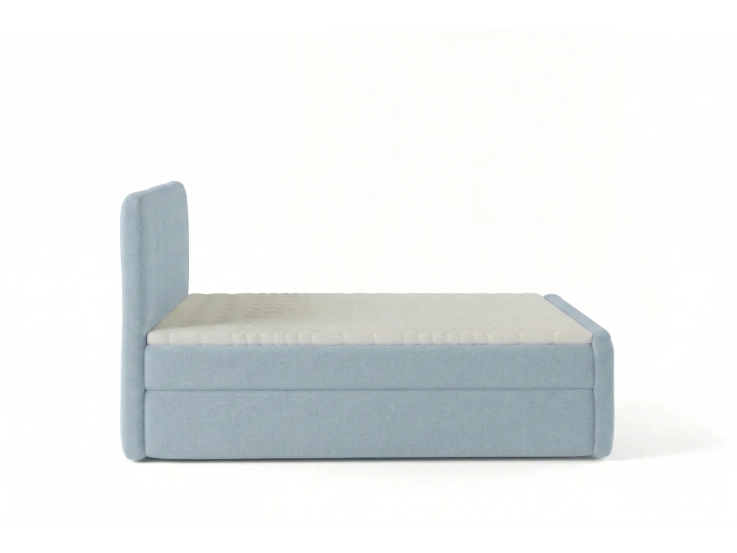 Élégant lit tapissé KORA 90x200 cm en tissu CENTAUR 9 bleu clair