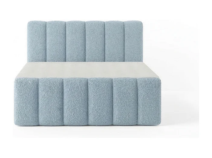 Élégant lit capitonné KORA 180x200 cm en tissu CENTAUR 9 bleu clair