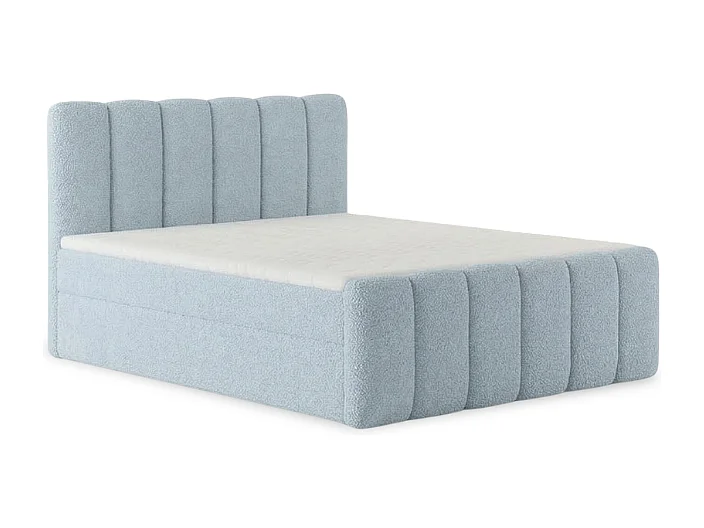 Élégant lit capitonné KORA 180x200 cm en tissu CENTAUR 9 bleu clair