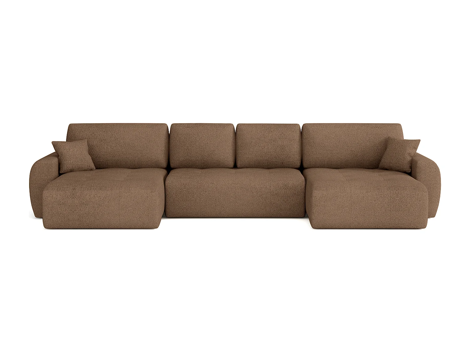 Élégant canapé d'angle convertible IVO U XL 387x150 cm, en tissu LAMBI 4 marron