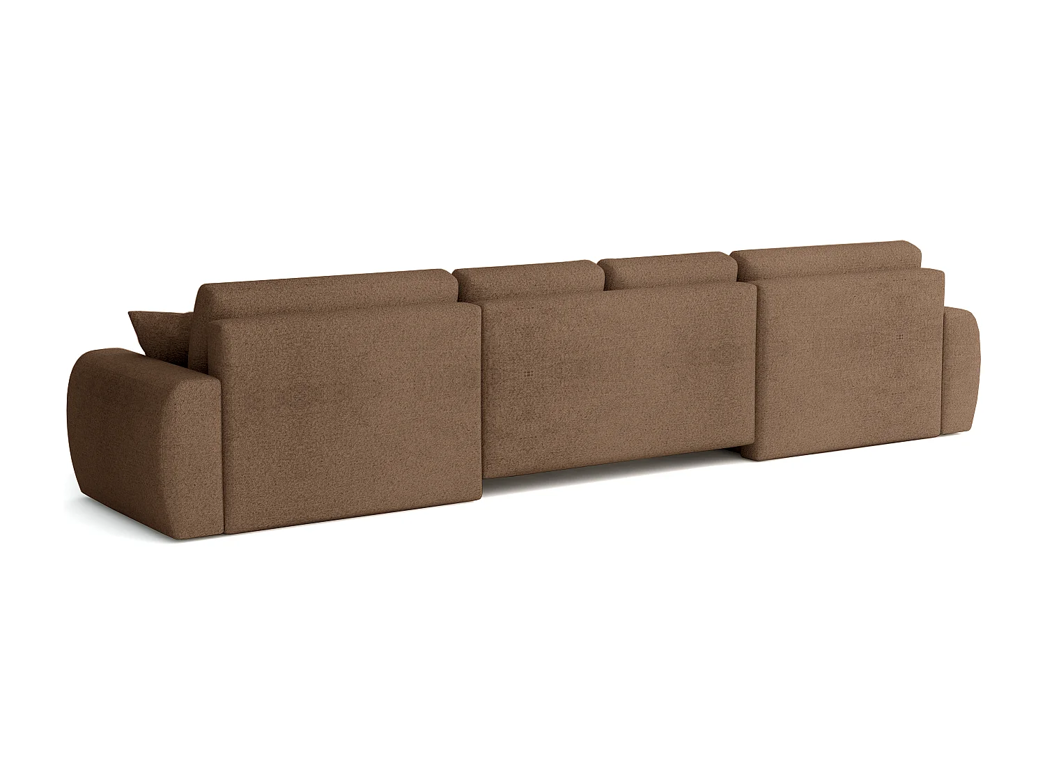 Élégant canapé d'angle convertible IVO U XL 387x150 cm, en tissu LAMBI 4 marron