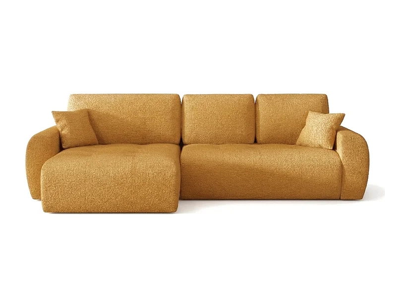 Élégant canapé d'angle convertible gauche IVO XL 280x142 cm, en tissu CENTAUR 8 miel